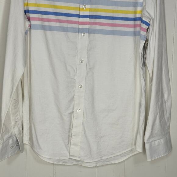 Club Room Mens Casual Button Down Shirt Size Small White Long Sleeve Collared - Picture 3 of 13